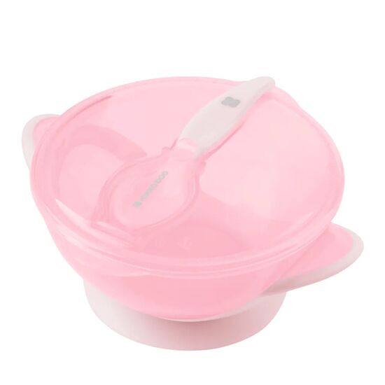 Миска с присоской и ложка Kikkaboo Feedy, Pink