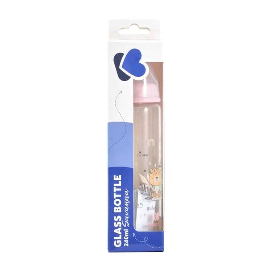 Стеклянная бутылочка Kikkaboo Savanna, Pink, 240 мл, изображение 3
