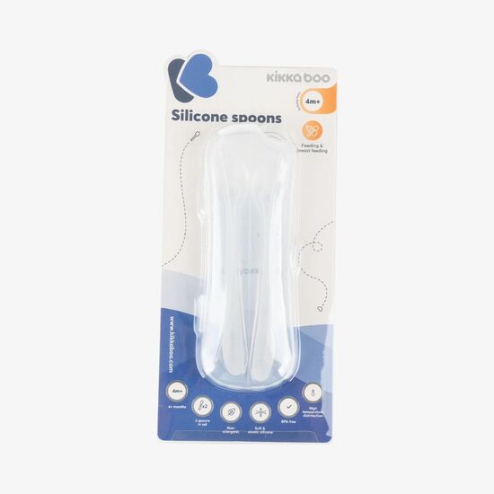 Lingura din silicon in cutie Kikkaboo Blue, 2 buc, 3 image