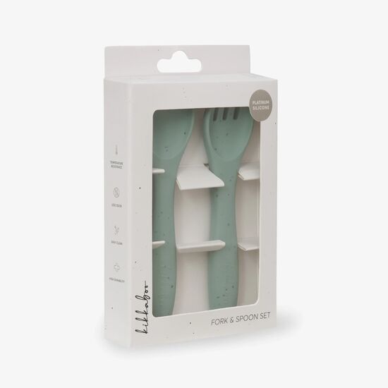 Набор вилка и ложка Kikkaboo Platinum Silicone, Sage, изображение 3