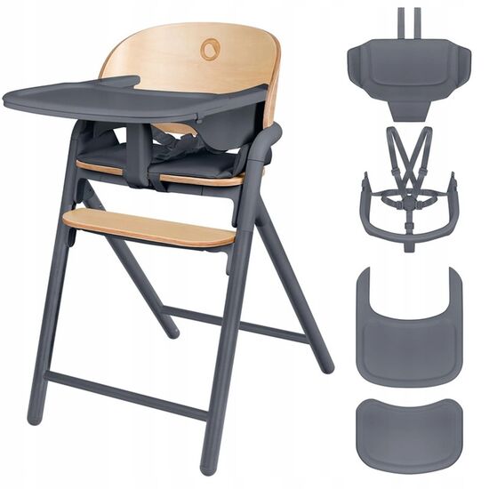 Scaun de masa 3in1 Lionelo Celia Wood, Grey, 2 image