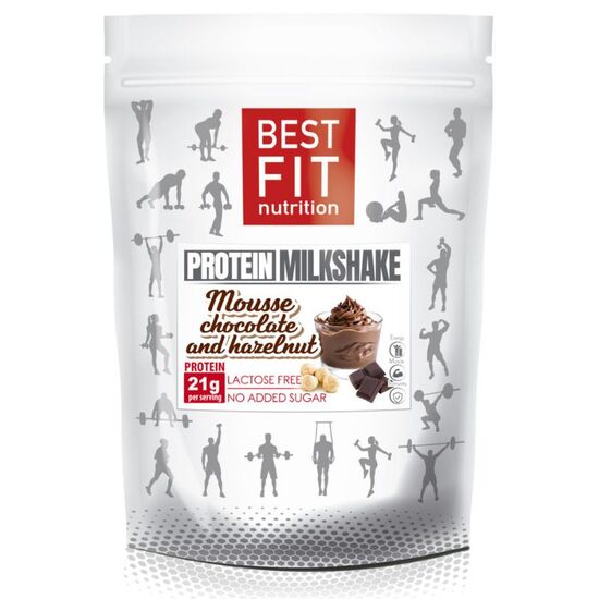 Концентрат молочного протеина BEST FIT Милкшейк Мусс Шоколад-Фундук, 480 г, изображение 2