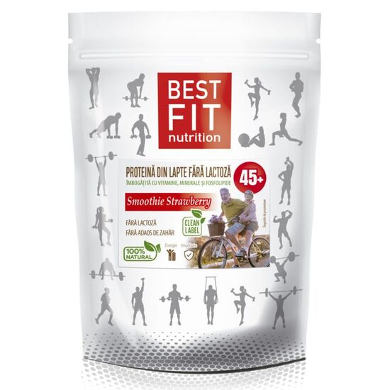 Протеин молочный BEST FIT 45+ Смузи Малина, 480 г, изображение 2