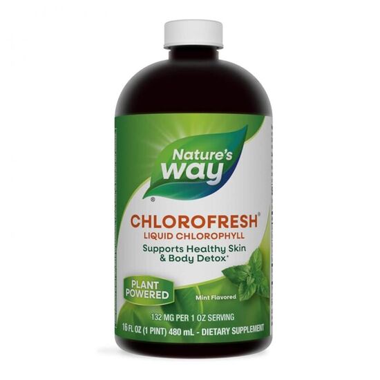 Clorofil lichid NATURES WAY, Cu aromă de mentă, 480 ml, 2 image