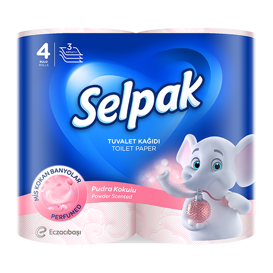 Туалетная бумага SELPAK Spa Talk Powder 3 слоя (ароматизированная) 4 рулона