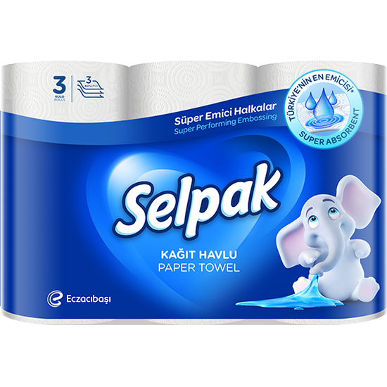 Бумажные полотенца SELPAK Free 20% 3 слоя 3 рулона, изображение 2