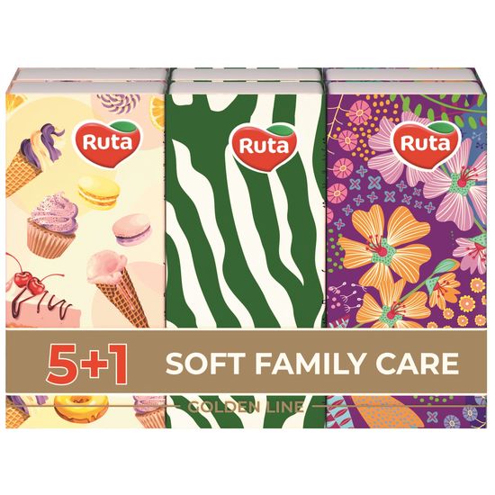 Носовые платки RUTA Soft Family Care, 3 слоя, 60 шт, изображение 2