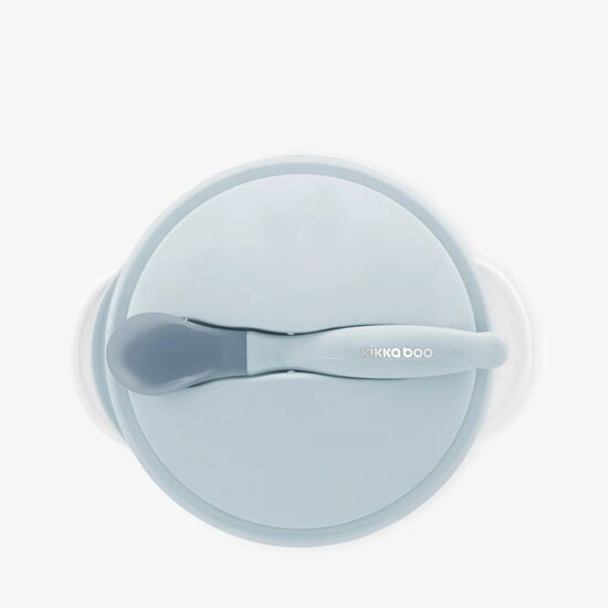 Bol cu ventuza si lingura cu senzor temperatura Kikkaboo, Blue, 3 image