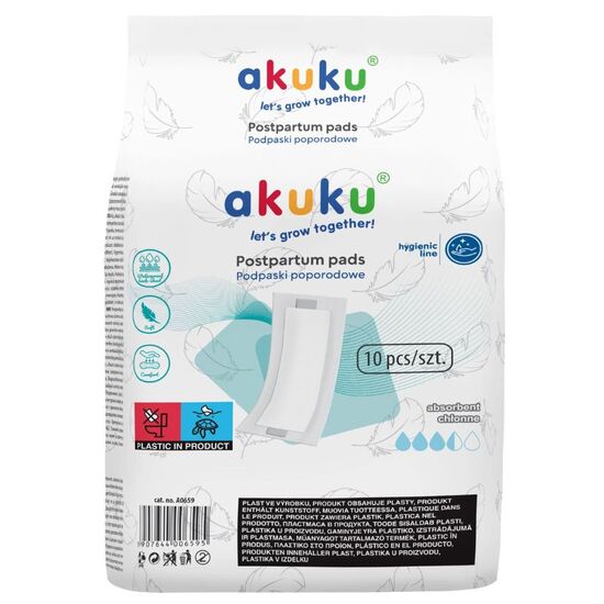 Absorbante postnatale AKUKU A0659, 10 buc
