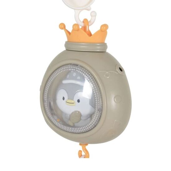 Carusel patut MONI Penguin Grey cu sunet alb, 2 image