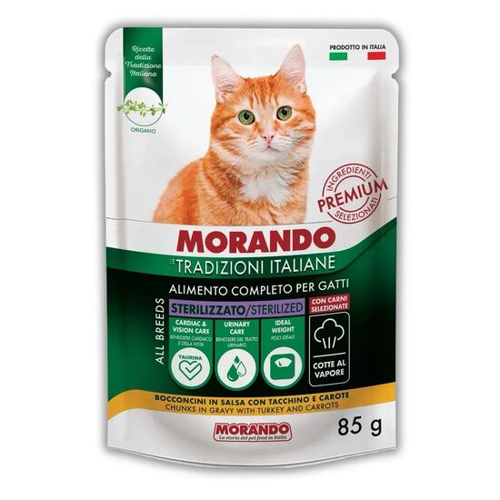 Set Morando Hrana umeda Prof Gatto Steril, Curcan si morcov, 85 g, 6 buc, 2 image