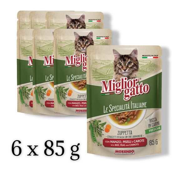 Set Morando Supa Prof Gatto Vita, Mazare, Morcov 85 g, 6 buc