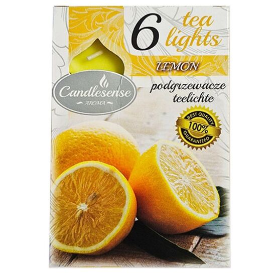 Lumanari pastile Decor Citrice stralucitoare aroma, 3.8 cm, 4.5 ore, 6 buc