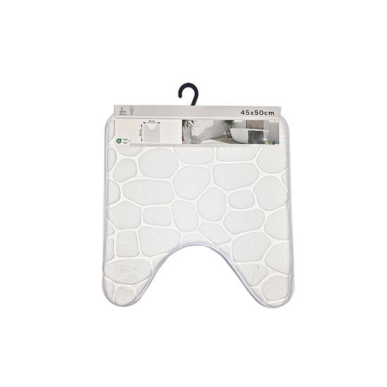 Covoras pentru WC Tendance, cu memorie, microfibra, 45х50 cm, alb