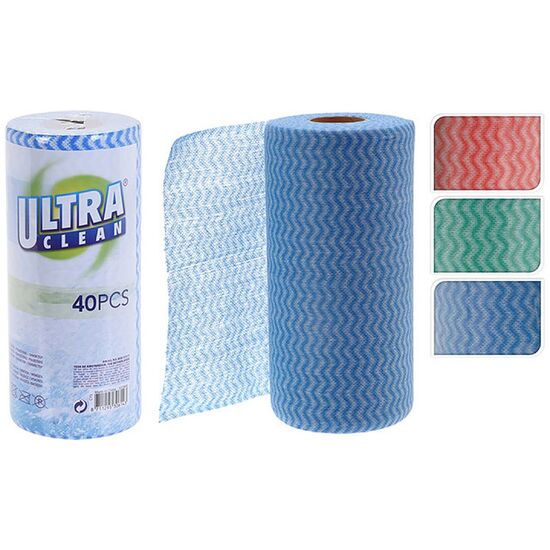 Lavete pentru curatenie Ultra Clean, in sul, 40x20 cm, poliester, 40 buc