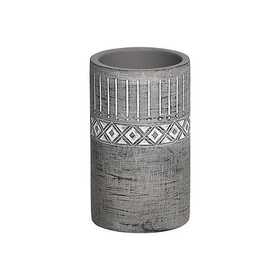 Стакан для зубных щeток Tendance "Орнамент", D6.5х10.5 см, серый