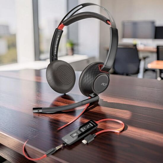Casti POLY Blackwire 5220, Stereo USB-C On-ear Headset