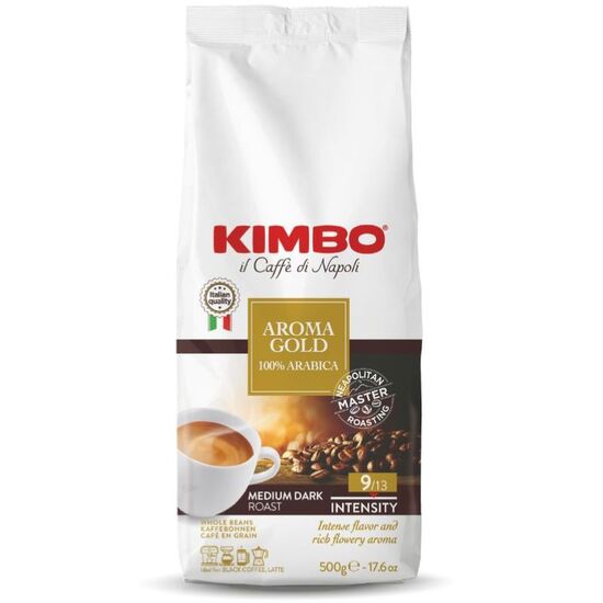 Cafea KIMBO AROMA GOLD 100% АRABICA, boabe, 500 g