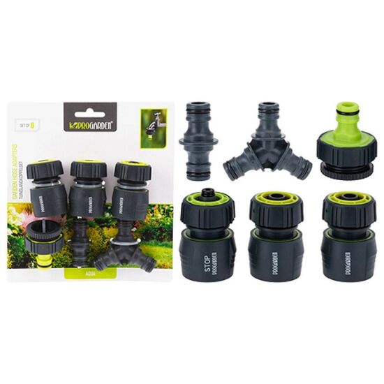 Set conectori PROGARDEN cu legatura pentru furtun, 6 buc