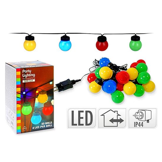 Ghirlandă de exterior 20LED, 5 cm, 9.5 m, colorate