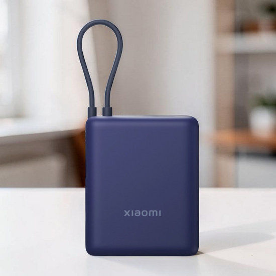 Внешний аккумулятор Xiaomi, GL, 10000 мАч, 33W, интегрированный кабель, синий