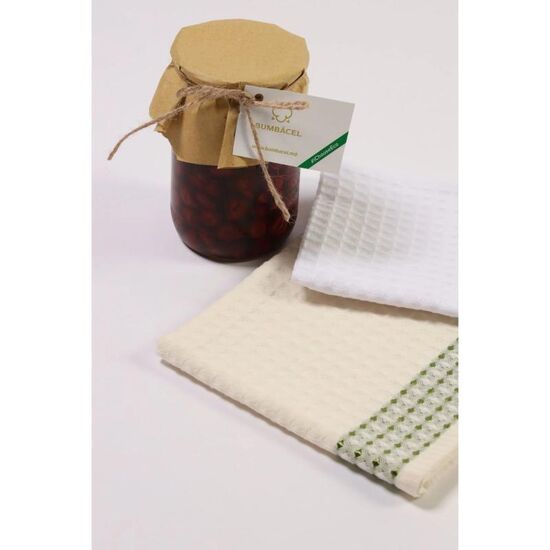 Prosop BUMBACEL Waffle, 40x70 cm, Crem/Verde, 6 image
