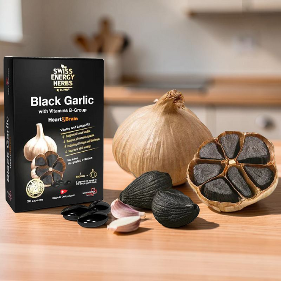Capsule SWISS ENERGY BLACK GARLIC, 20 capsule