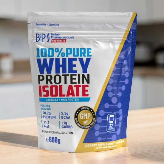 Pure Whey Protein Isolate BALKAN PHARM, Praf (Fara gust) 800g
