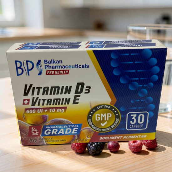 Supliment alimentar BALKAN PHARM Vitamina D3+Vitamina E, 30 capsule