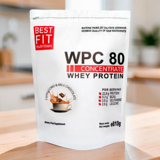 Протеин BEST FIT WPC 80 капучино и молочный шоколад, 810 г