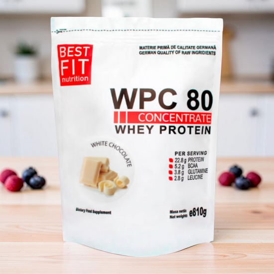 Proteina BEST FIT WPC 80 white chocolate, 810 g