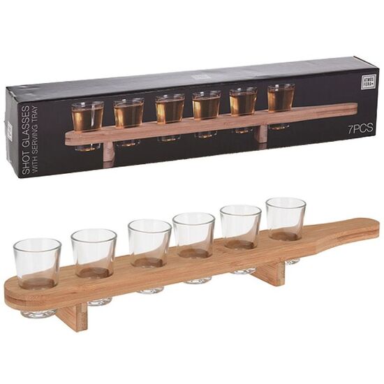 Set pahare EH pe suport de lemn 45х6 cm, 6 buc, 40 ml, 2 image