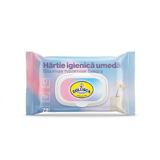 Hârtie igienică umedă ZOLUSCA, Cu capac, 72 buc