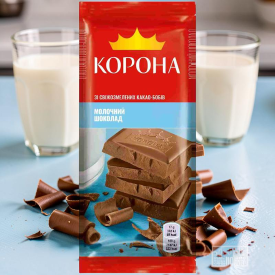 Сiocolata lapte KORONA fara adaos, 85 g