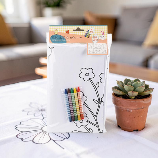 Set creativ pentru colorat (Fata de masa 120x180 cm + 5 markere)