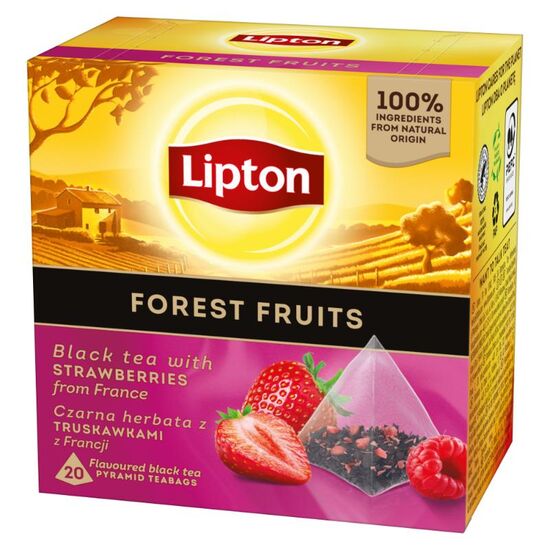 Ceai negru LIPTON Fructe de Padure, 20 pliculete
