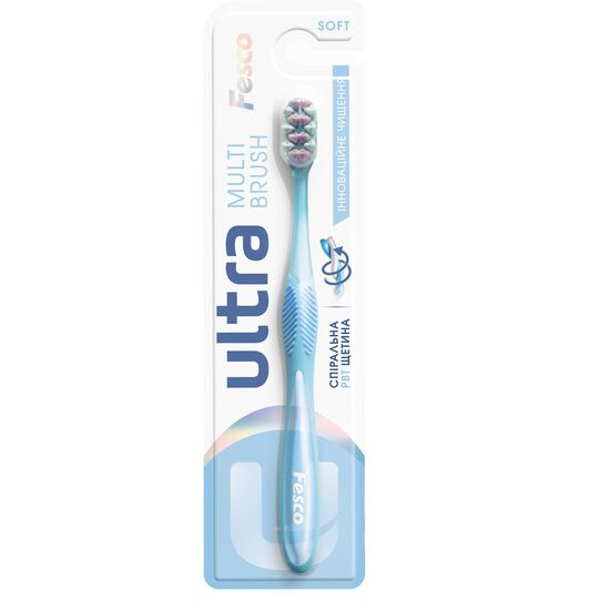 Зубная щётка Fesco Ultra Multibrush, мягкая, голубая