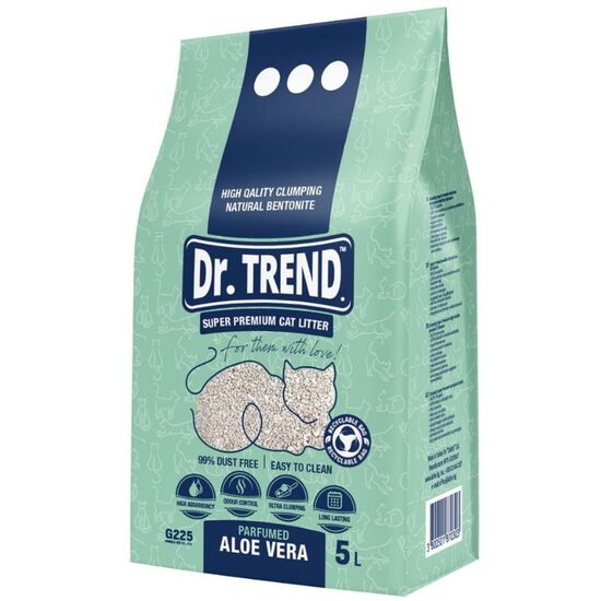 Asternut pentru litieră din bentonit pentru pisici DR.TREND Aloe Vera, 5 L, 2 image