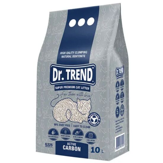 Наполнитель для кошачьего туалета DR.TREND Active Carbon Grey, 10 Л