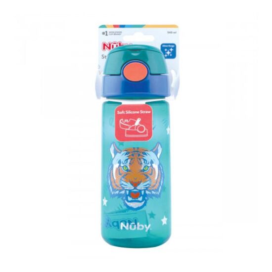 Pahar cu pai NUBY NV04010 "Tritan Flip-it Glitter", Cu pai, De la 3 ani, 540 ml, 9 image