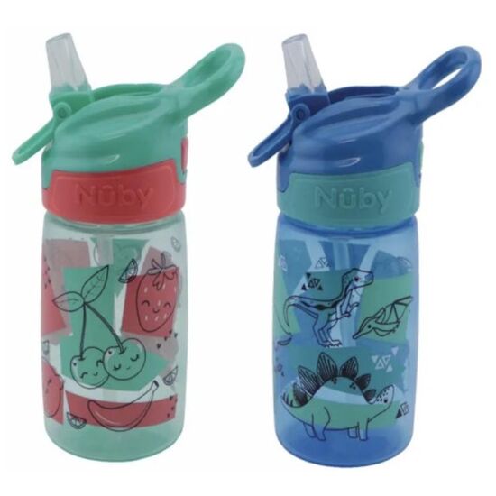Pahar NUBY NV04029, Cu pai, PP Flip-it Reflex, Pentru copii de la 24 luni, 360 ml