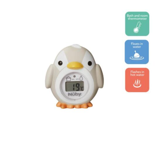 Termometru NUBY NV08010 “Pinguin”, Apa/Aer, 2 image