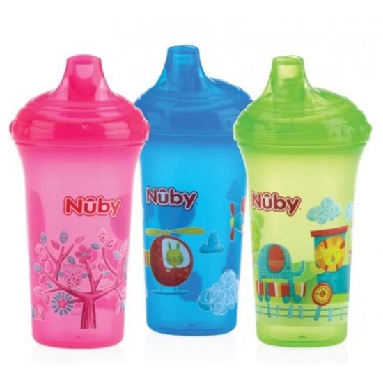 Pahar pentru copii NUBY ID10366, Cu cioc dur, De la 9 luni, 270 ml