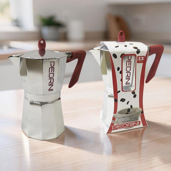 Ibric de cafea Pedrini, pentru 9 cani, din aluminiu