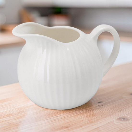 Сливочник Siaki "Ribbed" New Bone, фарфор , белый, 400 мл