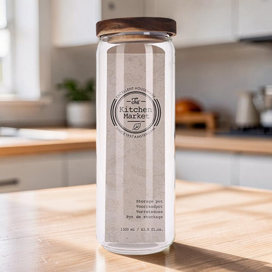 Borcan din sticla cu capac-sfesnic EH, 1.3 l, 25 cm