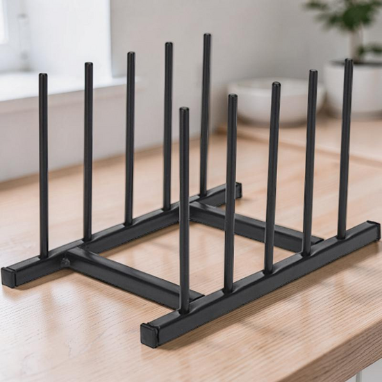 Suport pentru 4 farfurii EH, metal, negru, 20х12.5х12 cm