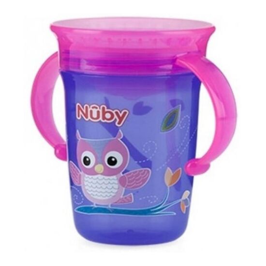 Căniță anti-vărsare NUBY NV0414001, 360°, Cu mânere și capac, De la 6 luni, 240 ml, 3 image