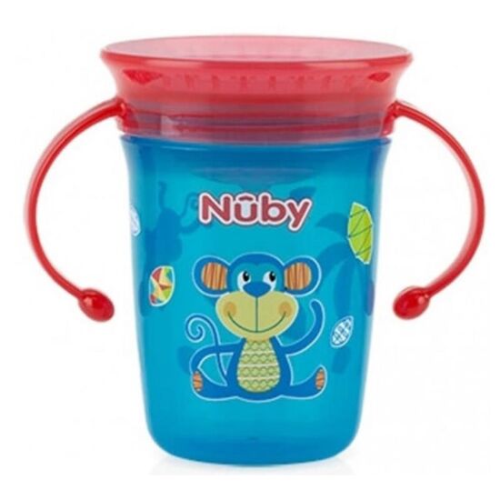 Căniță anti-vărsare NUBY NV0414001, 360°, Cu mânere și capac, De la 6 luni, 240 ml, 5 image