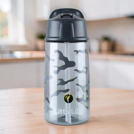 Sticla LittleLife Water Bottle, 550 ml, Camo